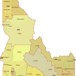 Idaho 3-Digit ZIP Code Map with Counties