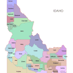 Idaho Colored County Map