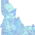 ID ZIP Code Map With Cities Counties
