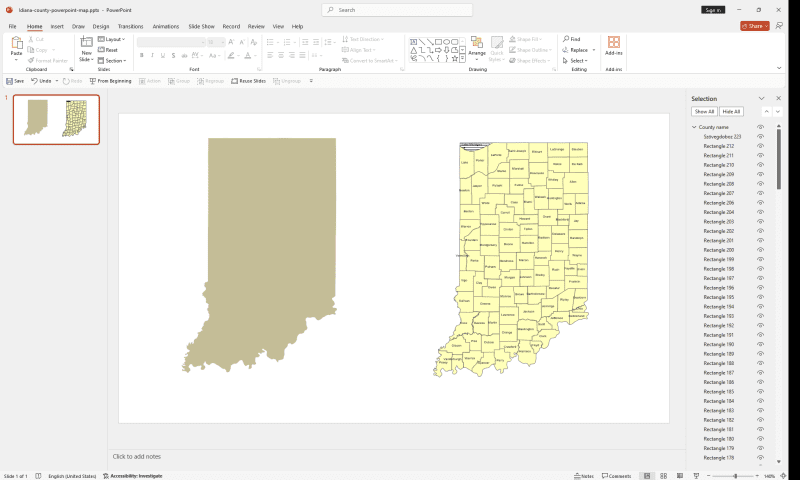 Indiana County Powerpoint Map