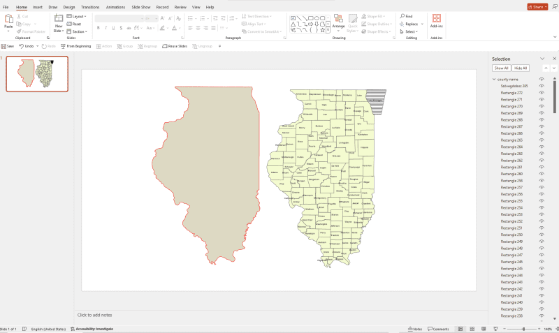 Illinois PowerPoint County Map