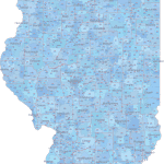 IL ZIP Code Map With Cities Counties