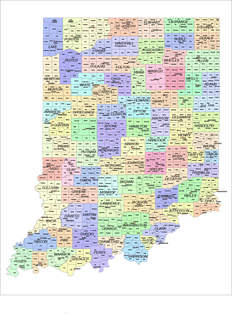 Indiana County and Communities Map