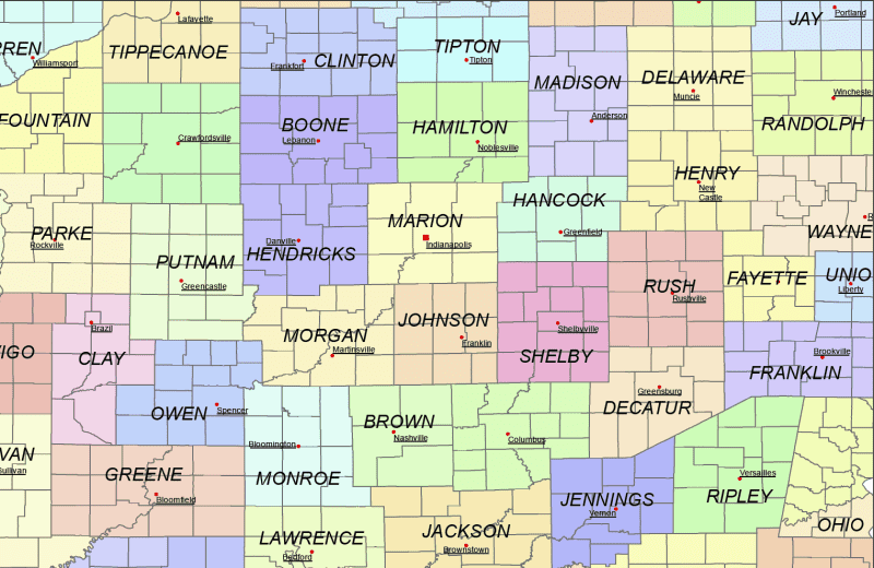 Indiana subcounties car1