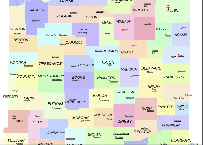 Indiana County and Communities Map