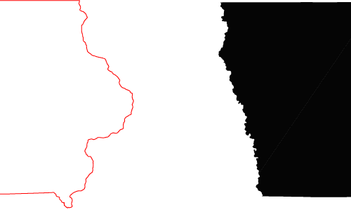 Iowa Free Cut Out Map