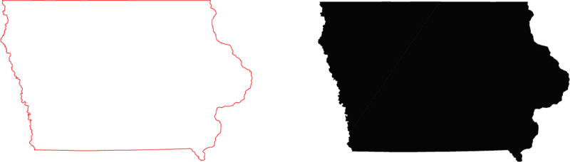 Iowa Free Cut Out Map