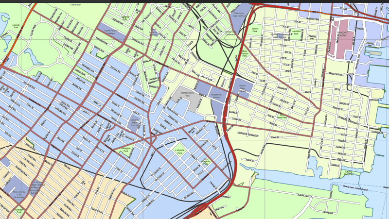 Jersey City Vector Map New Jersey