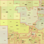 Kansas 3-Digit ZIP Code Map with Counties