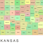 Kansas Colored County Map