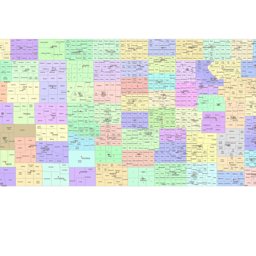 Kansas Subdivision and Communities Map