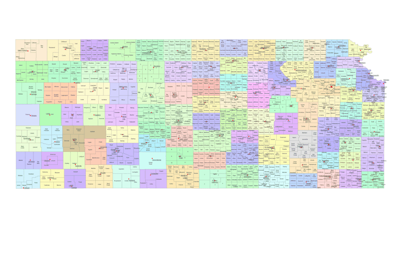 Kansas Subdivision and Communities Map