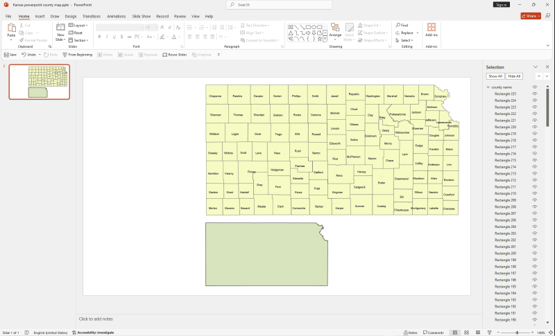 Kansas Powerpoint County Map