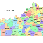 Kentucky Colored County Map