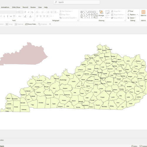 Kentucky PowerPoint County Map