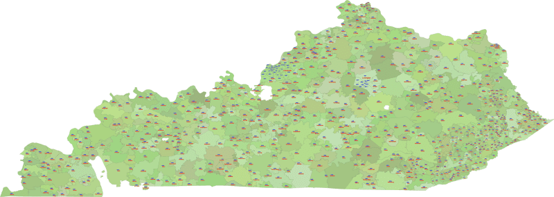 Kentucky ZIP Code Map With Cities