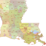 Louisiana 3-Digit ZIP Code Map with Counties
