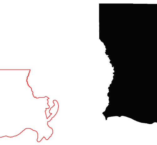 Louisiana in Black Vector