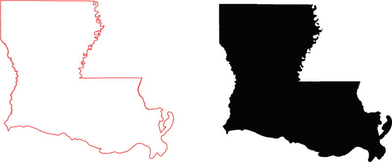 Louisiana in Black Vector
