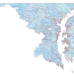 MD-DE ZIP Code Map With Cities Counties