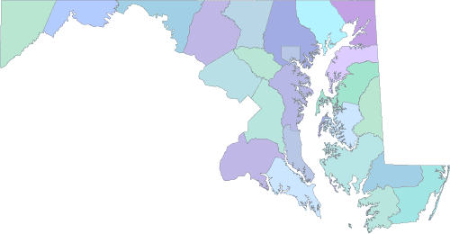 Counties of MD. Background layers