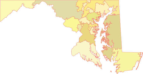 Maryland 3- digit zip code shape as layer