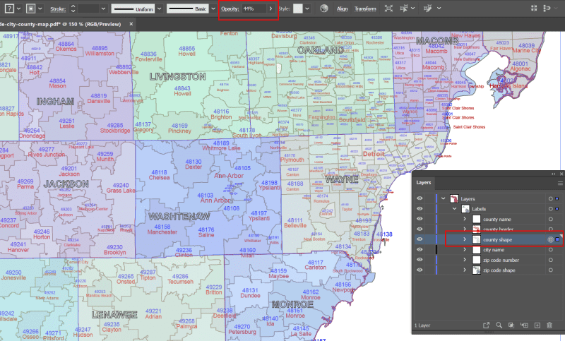 Michigan ZIP Code City County Map