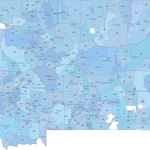 MT ZIP Code Map With Cities Counties