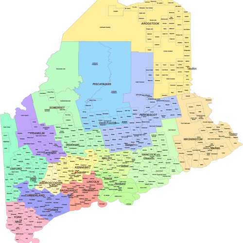Maine County and Communities Map