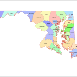 Maryland Colored Vector County Map