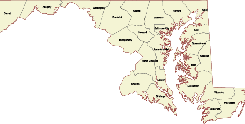 Maryland Vector County Map