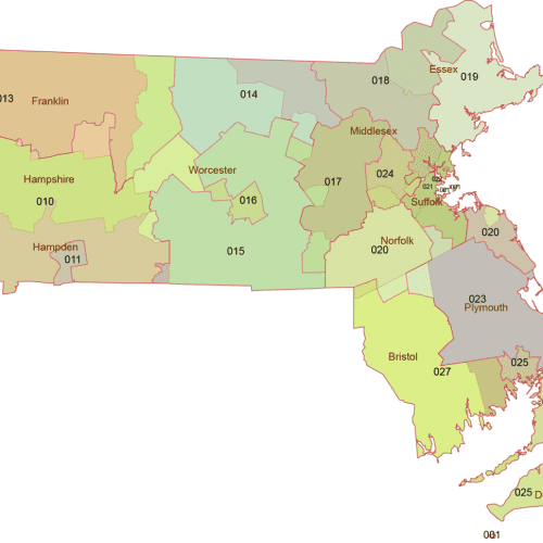 Massachusetts 3-Digit ZIP Code Map