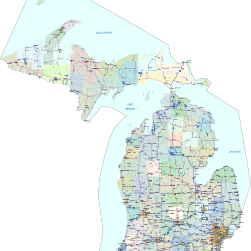 Michigan Road and City Map