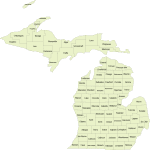 Michigan Vector County Map