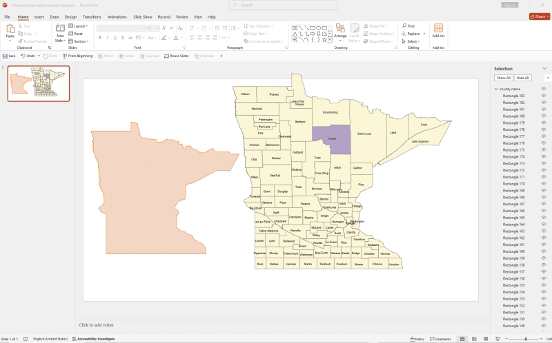 Minnesota PowerPoint Map