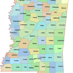 Mississippi Colored County Map