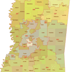 Mississippi 3-Digit ZIP Code Map with Counties
