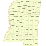 Mississippi Vector County Map