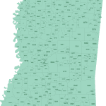 Mississippi ZIP Code Map Basic
