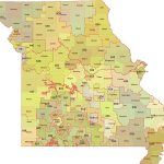Missouri 3-Digit ZIP Code Map with Counties