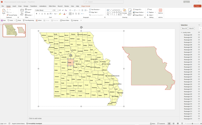 Missouri PowerPoint Map