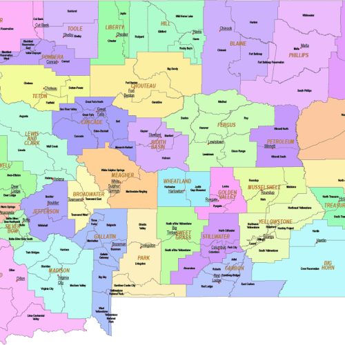 Montana County and Communities Map