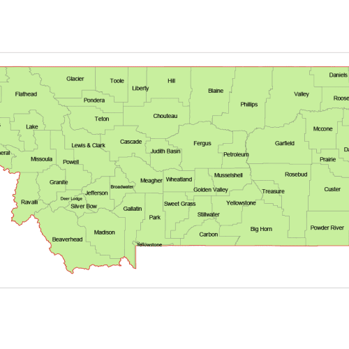 Montana Vector County Map