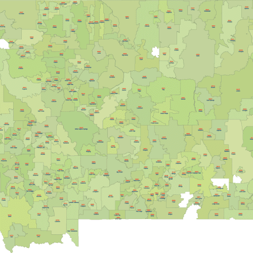 Montana ZIP Code Map With Cities