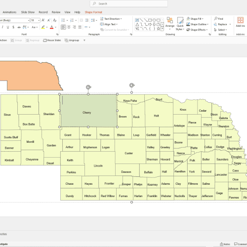 Nebraska PowerPoint Map