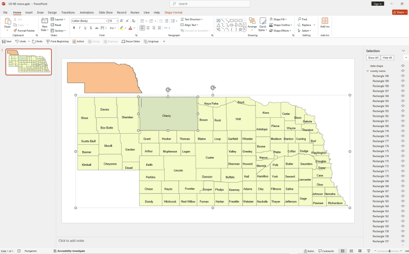 Nebraska PowerPoint Map