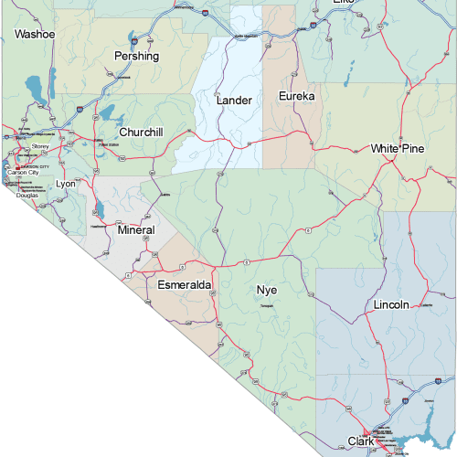 Nevada Road and City Map