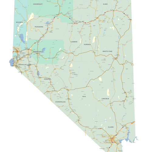 Detailed Nevada Map