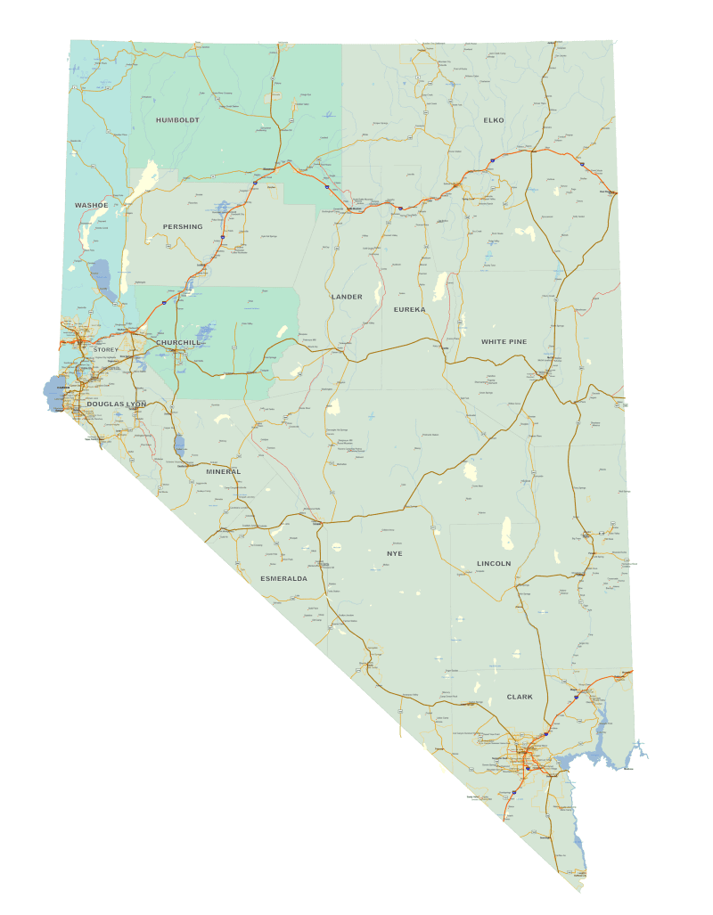 Detailed Nevada Map
