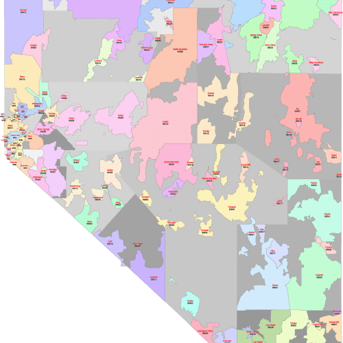 Nevada ZIP Codes with Cities
